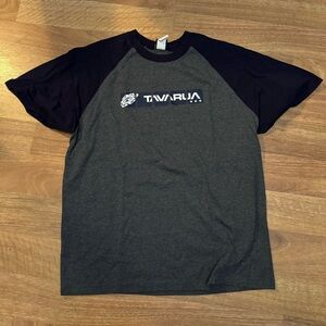 Men's Gray and Navy Raglan T